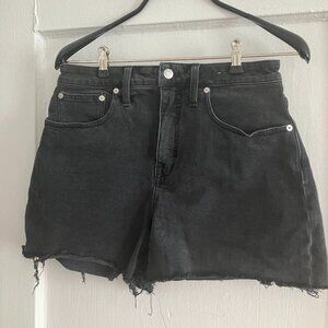 Madewell Size 29 Curvy Cut-Off Black Denim Shorts